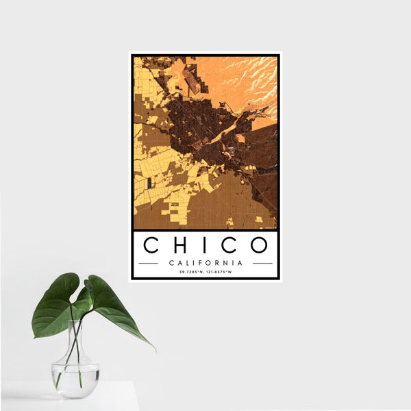 Chico - California Map Print in Ember