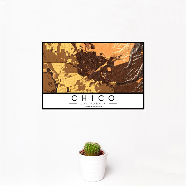 Chico - California Map Print in Ember