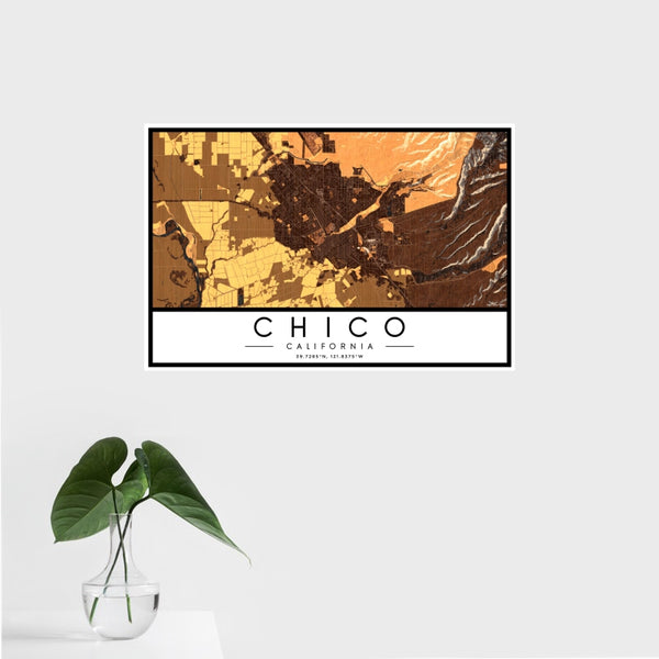 Chico - California Map Print in Ember