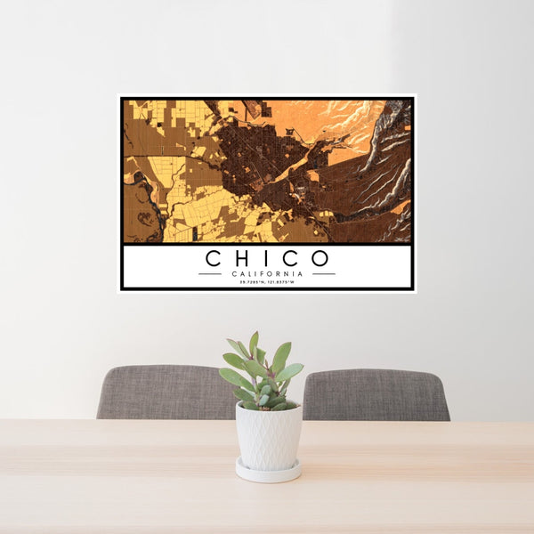 Chico - California Map Print in Ember