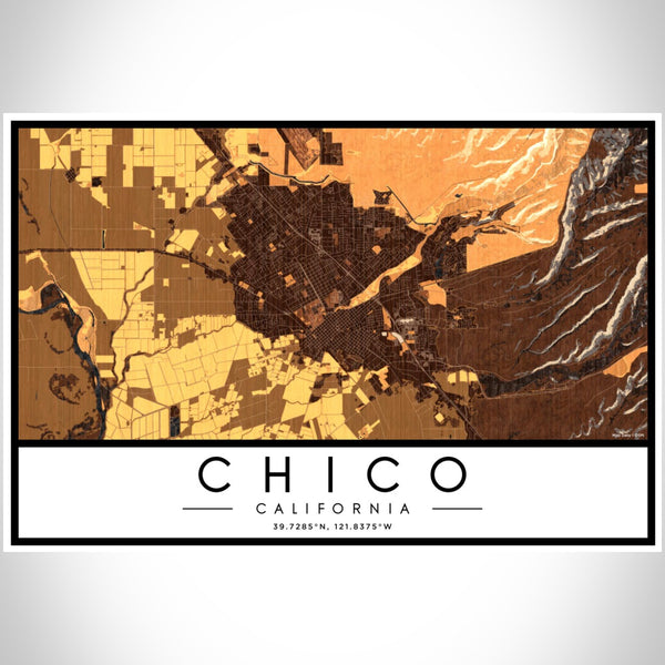 Chico - California Map Print in Ember