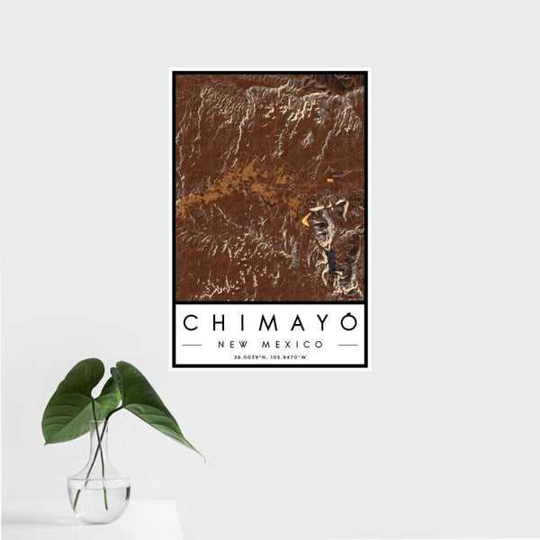 Chimayó - New Mexico Map Print in Ember