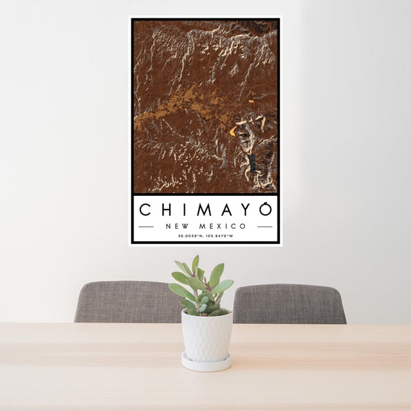 Chimayó - New Mexico Map Print in Ember
