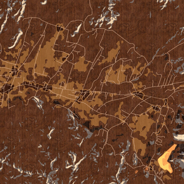 Chimayó - New Mexico Map Print in Ember