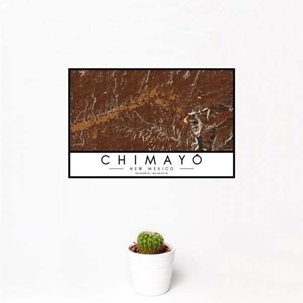 Chimayó - New Mexico Map Print in Ember