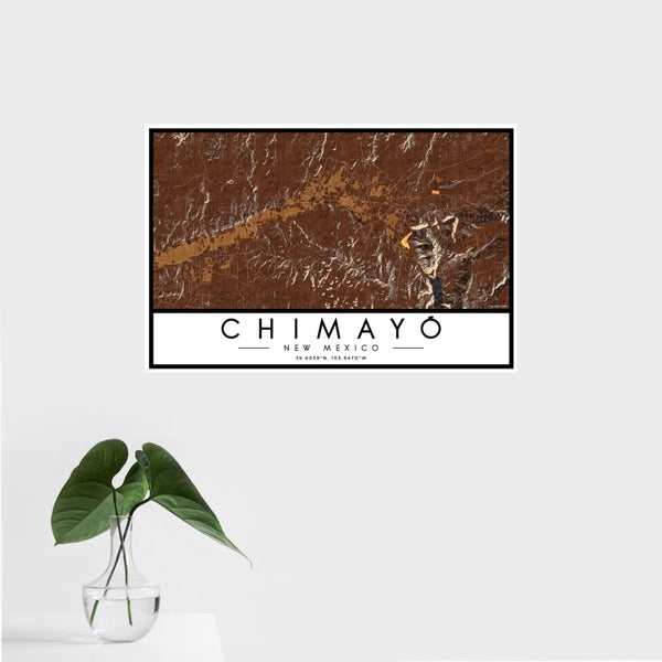 Chimayó - New Mexico Map Print in Ember