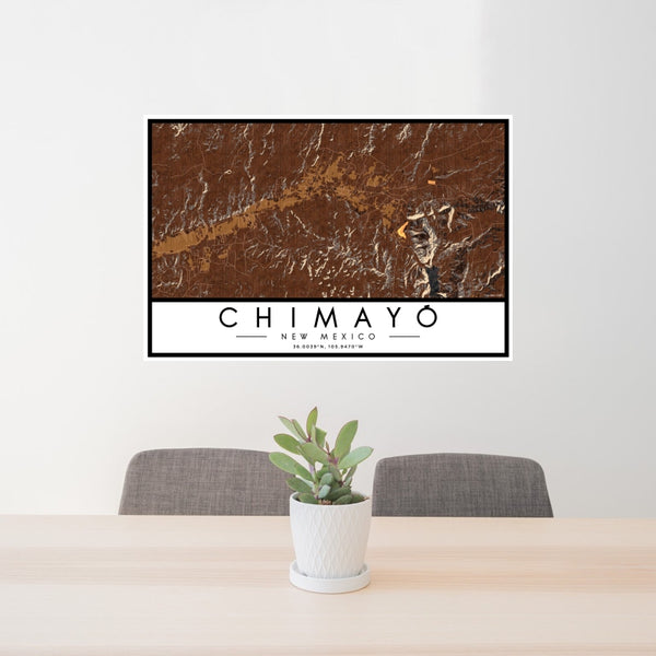 Chimayó - New Mexico Map Print in Ember