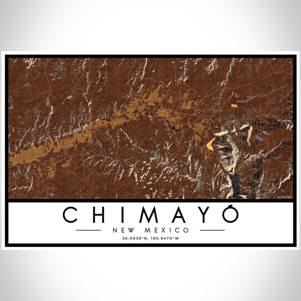 Chimayó - New Mexico Map Print in Ember