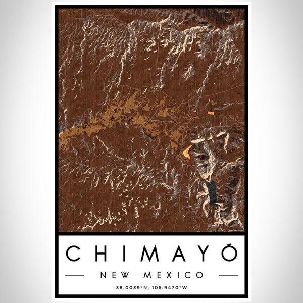 Chimayó - New Mexico Map Print in Ember