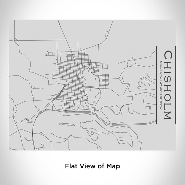 Rendered View of Chisholm Minnesota Map Engraving on 20oz Stainless Steel Insulated Bottle with Bamboo Top