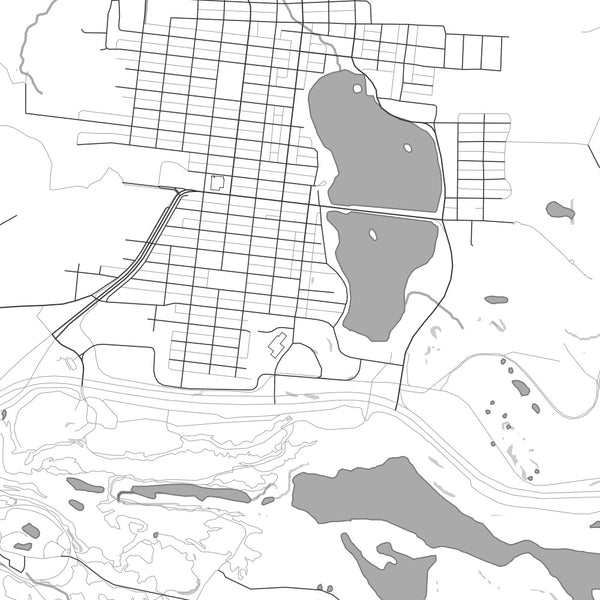 Chisholm Minnesota Map Print in Classic Style Zoomed In Close Up Showing Details