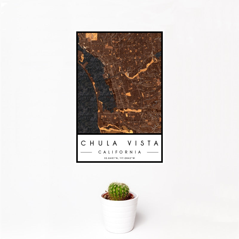 Chula Vista - California Map Print in Ember