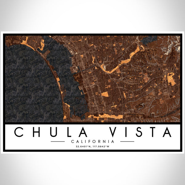 Chula Vista - California Map Print in Ember