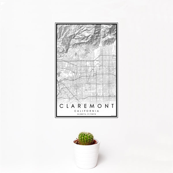 Claremont - California Classic Map Print