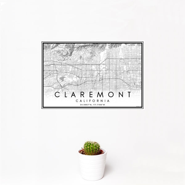 Claremont - California Classic Map Print