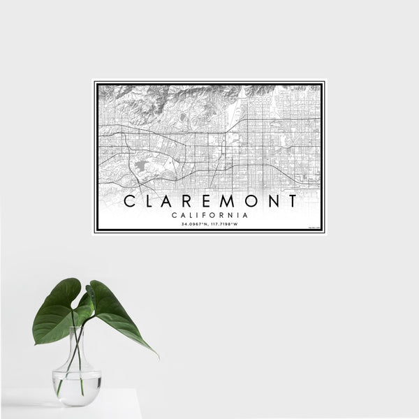 Claremont - California Classic Map Print