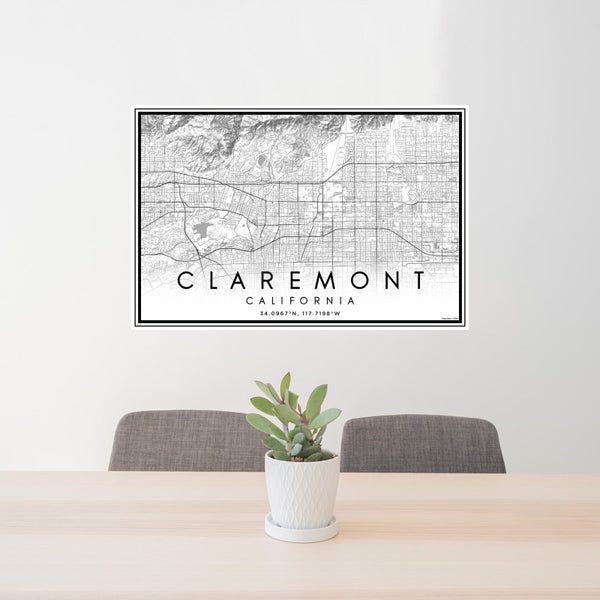 Claremont - California Classic Map Print