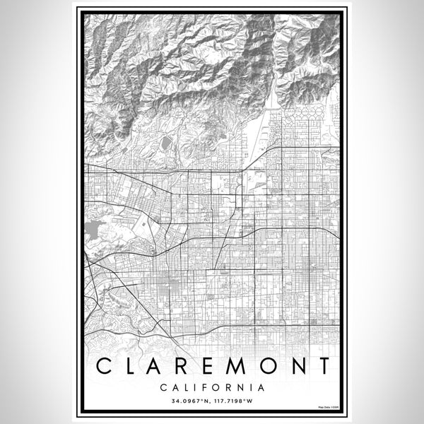 Claremont - California Classic Map Print