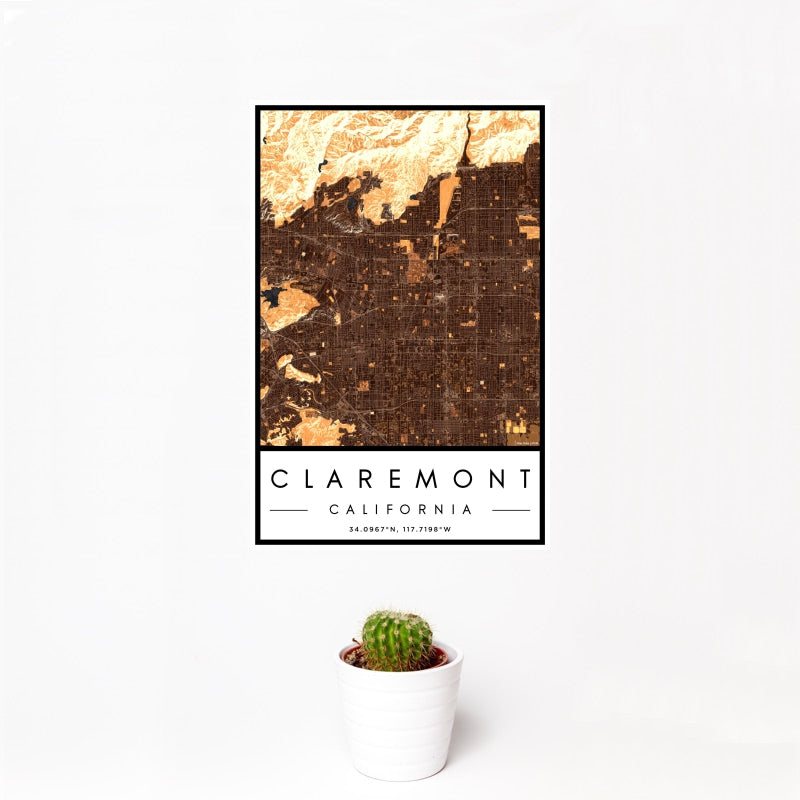 Claremont - California Map Print in Ember