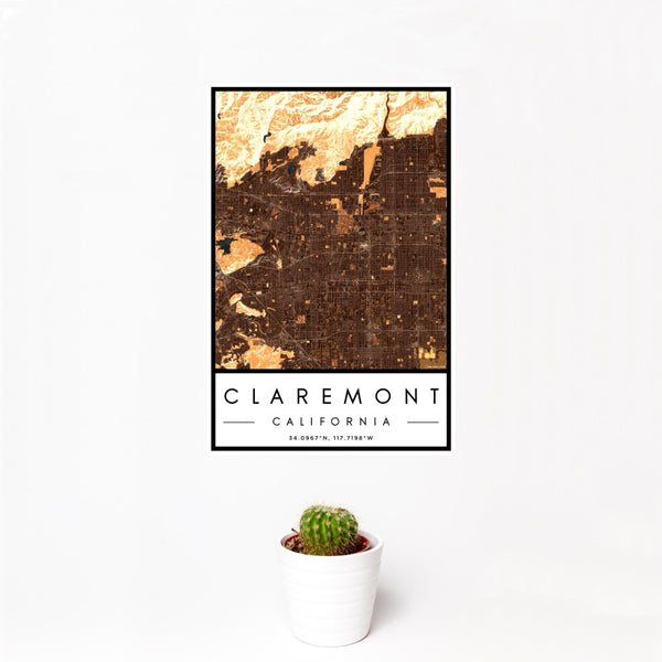 Claremont - California Map Print in Ember