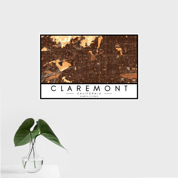 Claremont - California Map Print in Ember