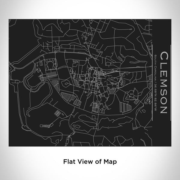 Clemson - South Carolina Map Bottle with Bamboo Top in Matte Black