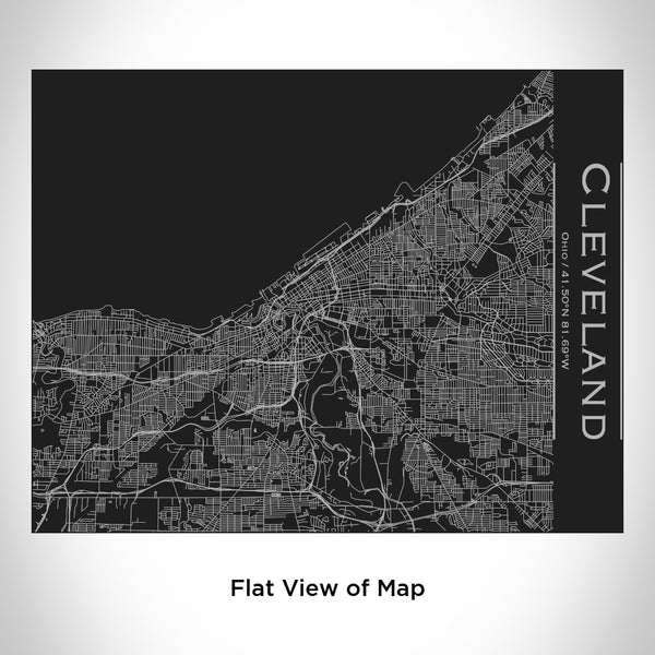 Cleveland - Ohio Map Bottle with Bamboo Top in Matte Black
