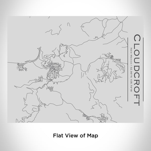 Rendered View of Cloudcroft New Mexico Map Engraving on 20oz Stainless Steel Insulated Bottle with Bamboo Top
