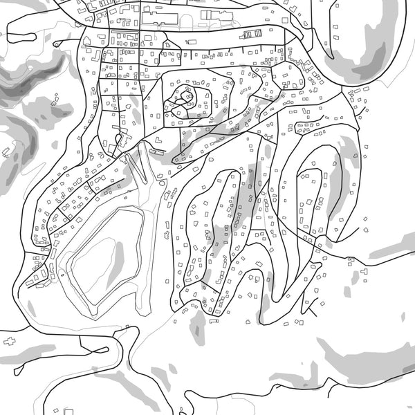 Cloudcroft New Mexico Map Print in Classic Style Zoomed In Close Up Showing Details
