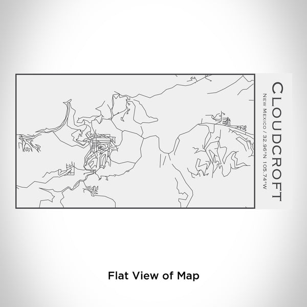 Rendered View of Cloudcroft New Mexico Map Engraving on 17oz Stainless Steel Insulated Cola Bottle in White