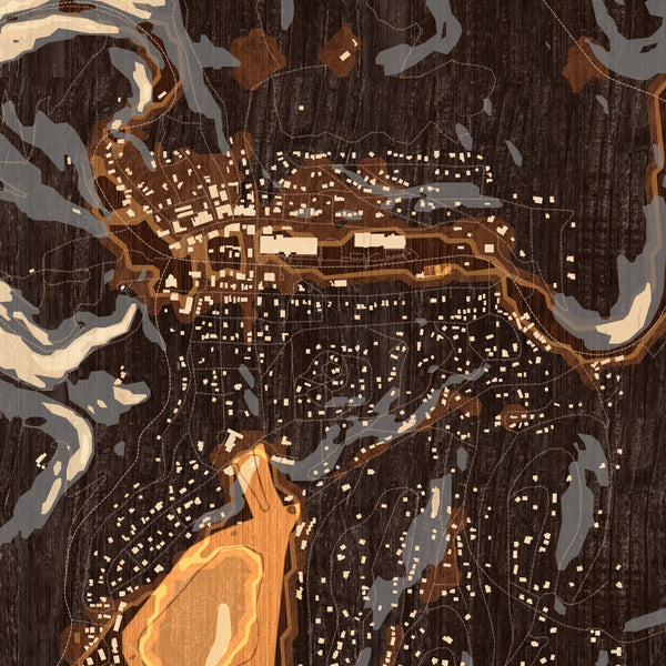 Cloudcroft New Mexico Map Print in Ember Style Zoomed In Close Up Showing Details