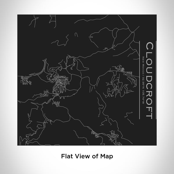 Rendered View of Cloudcroft New Mexico Map Engraving on 17oz Stainless Steel Insulated Tumbler in Black