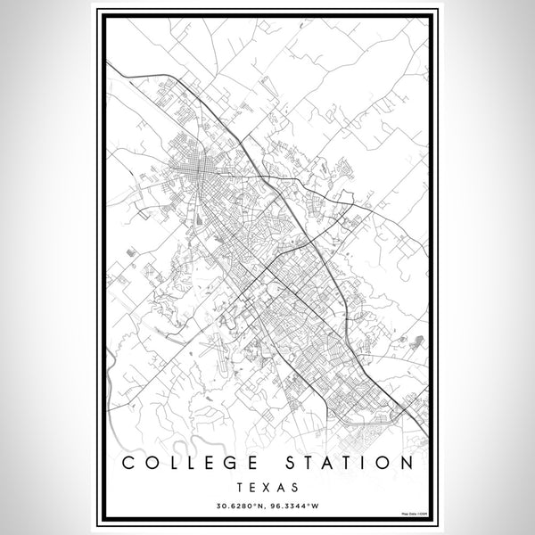 College Station - Texas Classic Map Print