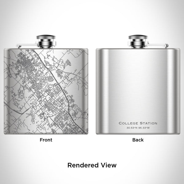 College Station - Texas Map Hip Flask