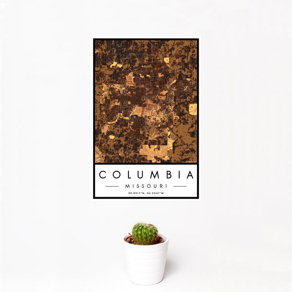 Columbia - Missouri Map Print in Ember