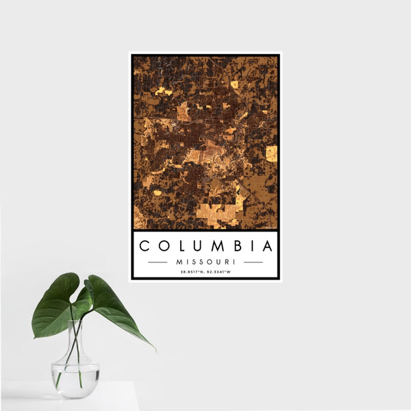 Columbia - Missouri Map Print in Ember