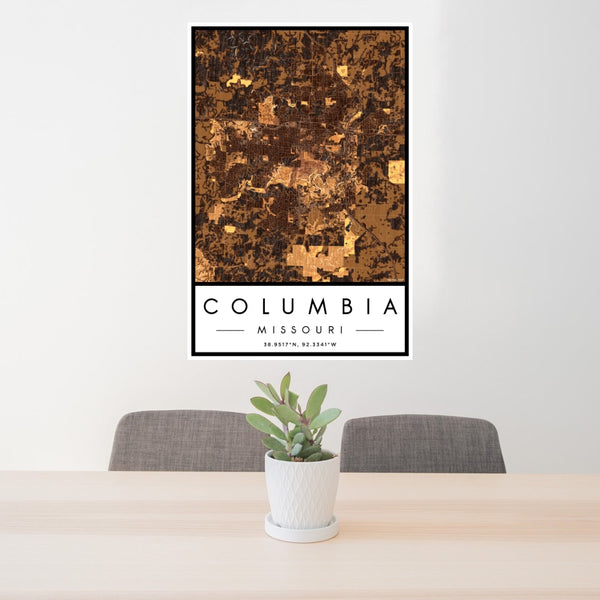 Columbia - Missouri Map Print in Ember