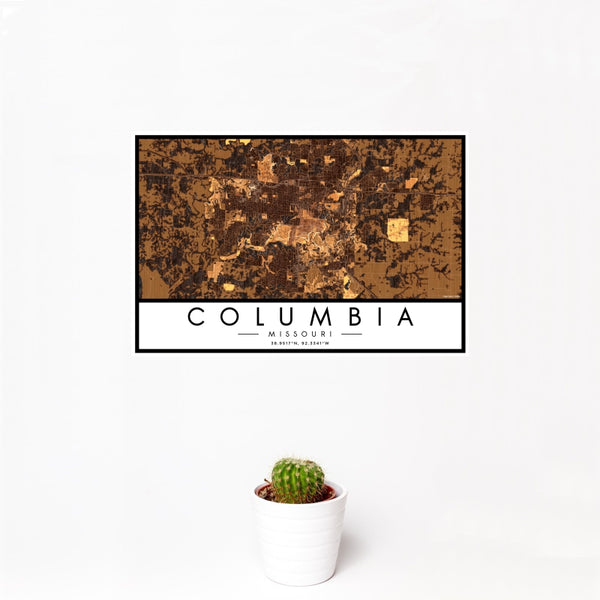 Columbia - Missouri Map Print in Ember