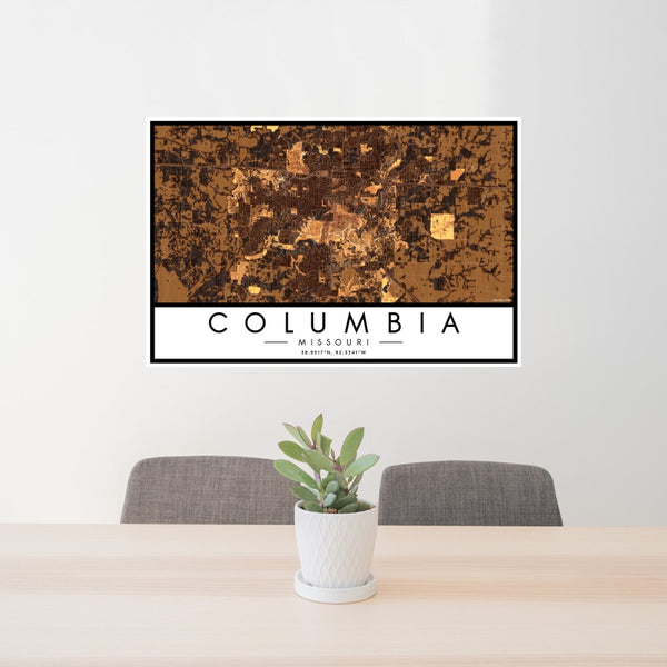 Columbia - Missouri Map Print in Ember