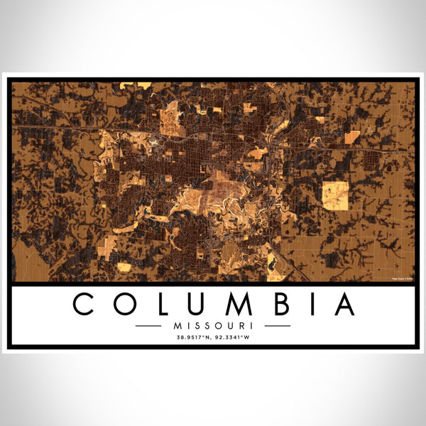 Columbia - Missouri Map Print in Ember