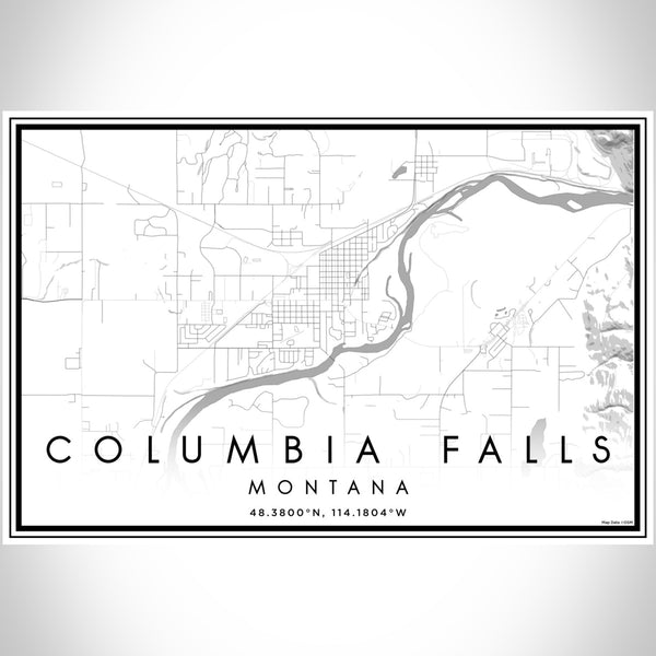 Columbia Falls - Montana Classic Map Print