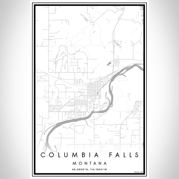 Columbia Falls - Montana Classic Map Print