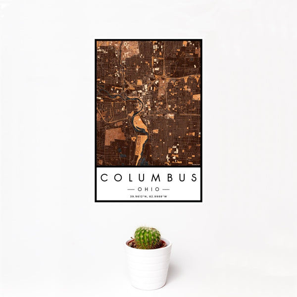 Columbus - Ohio Map Print in Ember
