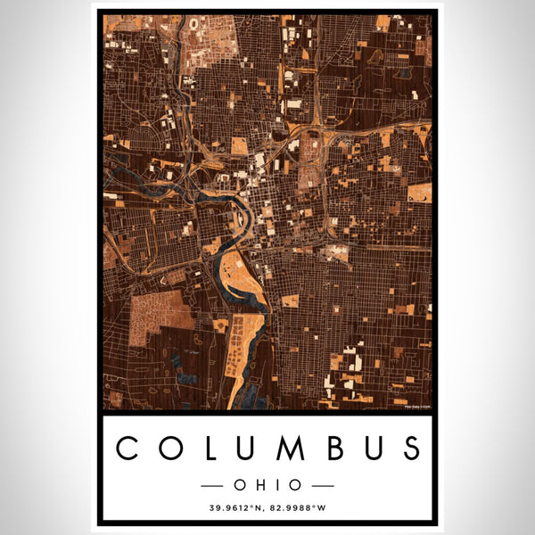 Columbus - Ohio Map Print in Ember
