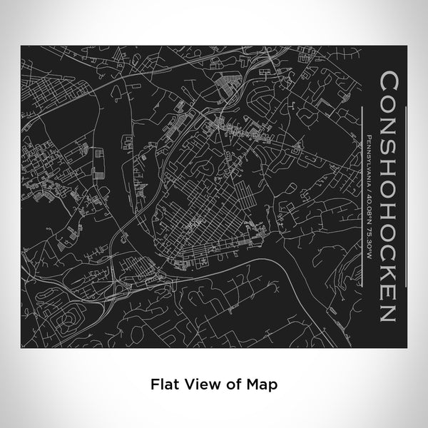 Conshohocken - Pennsylvania Map Bottle with Bamboo Top in Matte Black