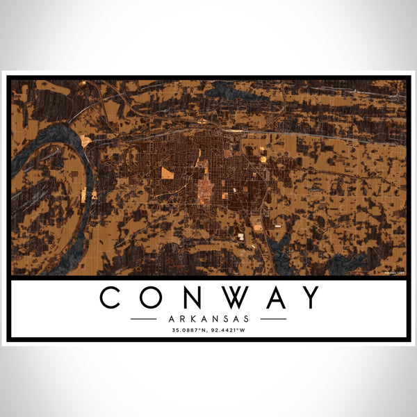 Conway - Arkansas Map Print in Ember