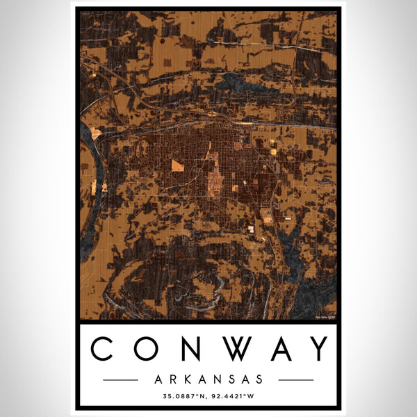 Conway - Arkansas Map Print in Ember