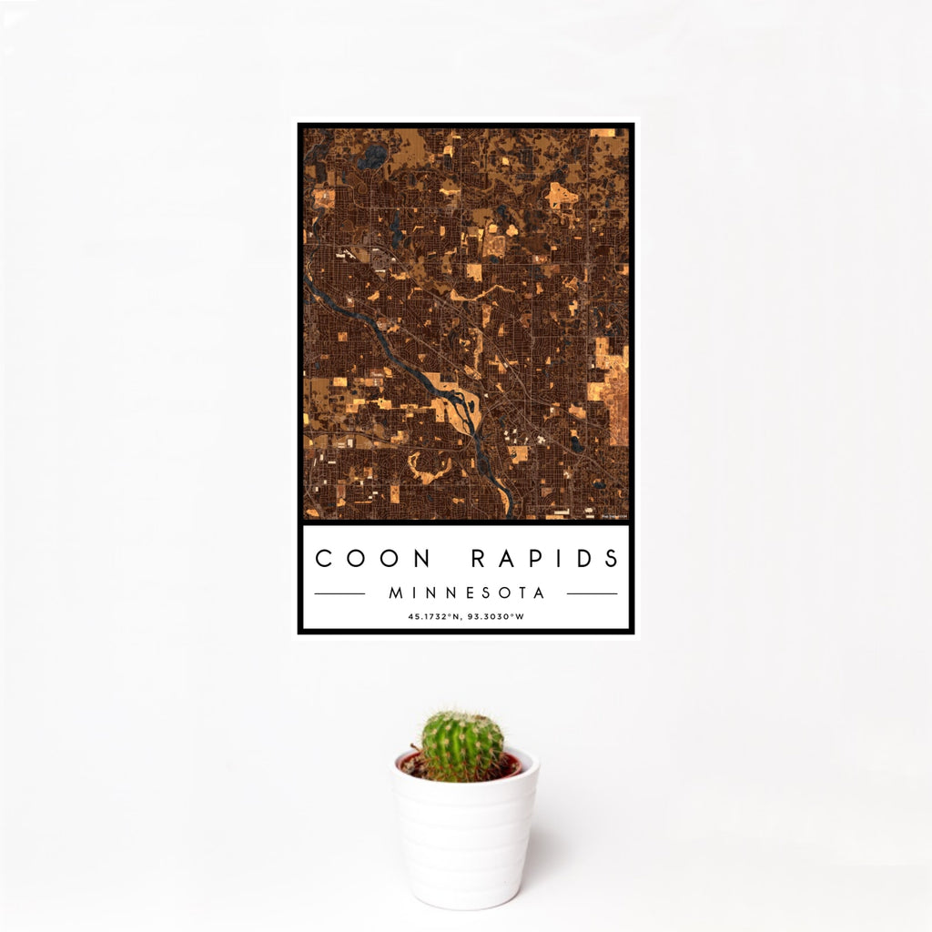 Coon Rapids - Minnesota Map Print in Ember