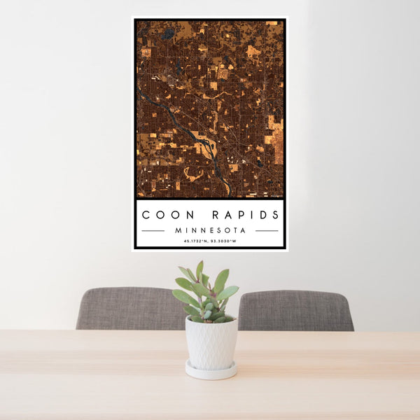 Coon Rapids - Minnesota Map Print in Ember
