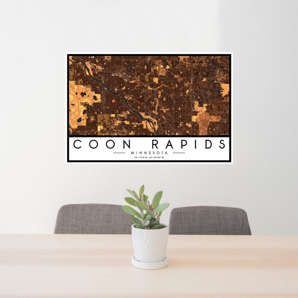 Coon Rapids - Minnesota Map Print in Ember